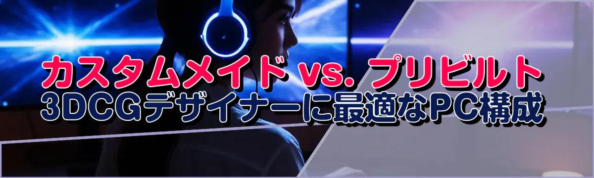 カスタムメイド vs. プリビルト 3DCGデザイナーに最適なPC構成