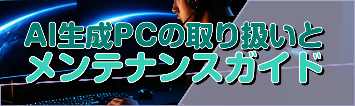 AI生成PCの取り扱いとメンテナンスガイド