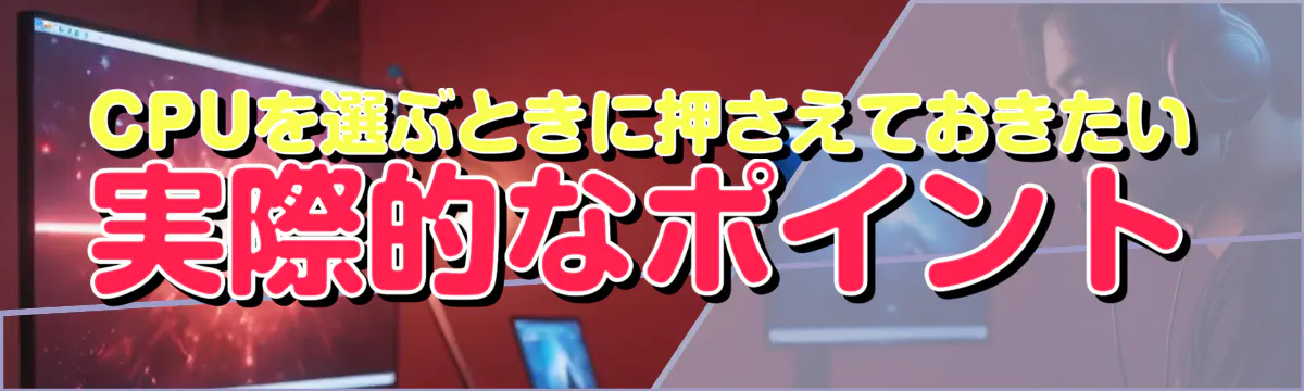 CPUを選ぶときに押さえておきたい実際的なポイント
