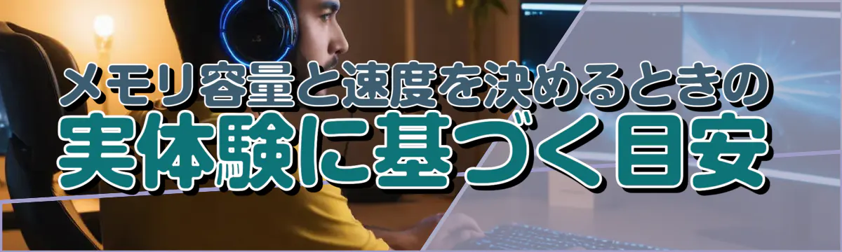 メモリ容量と速度を決めるときの実体験に基づく目安