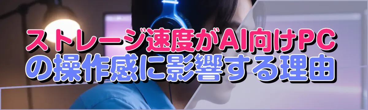ストレージ速度がAI向けPCの操作感に影響する理由
