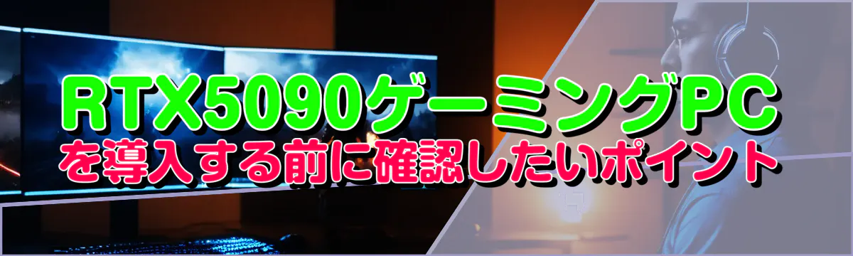 RTX5090ゲーミングPCを導入する前に確認したいポイント