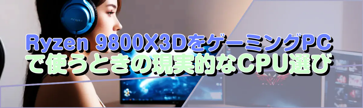 Ryzen 9800X3DをゲーミングPCで使うときの現実的なCPU選び