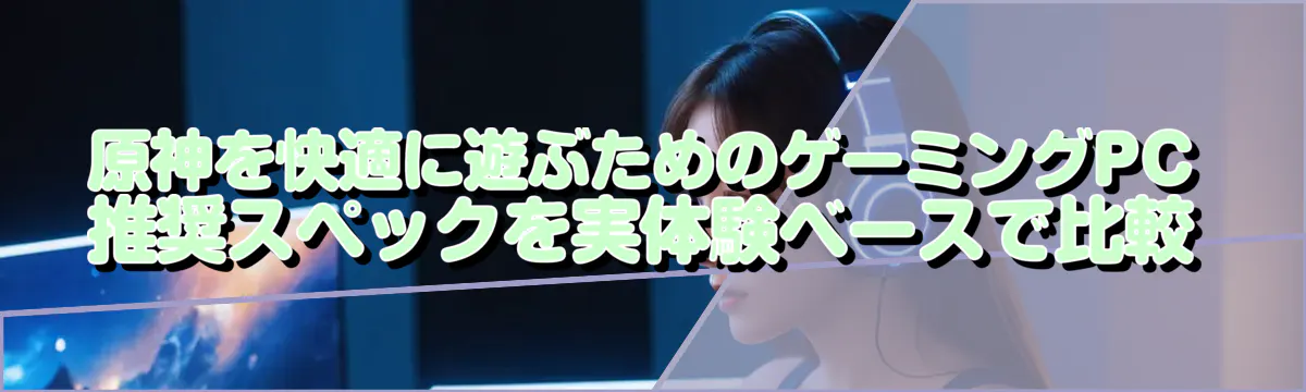 原神を快適に遊ぶためのゲーミングPC推奨スペックを実体験ベースで比較