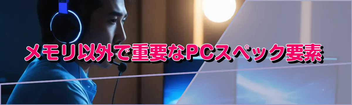 メモリ以外で重要なPCスペック要素