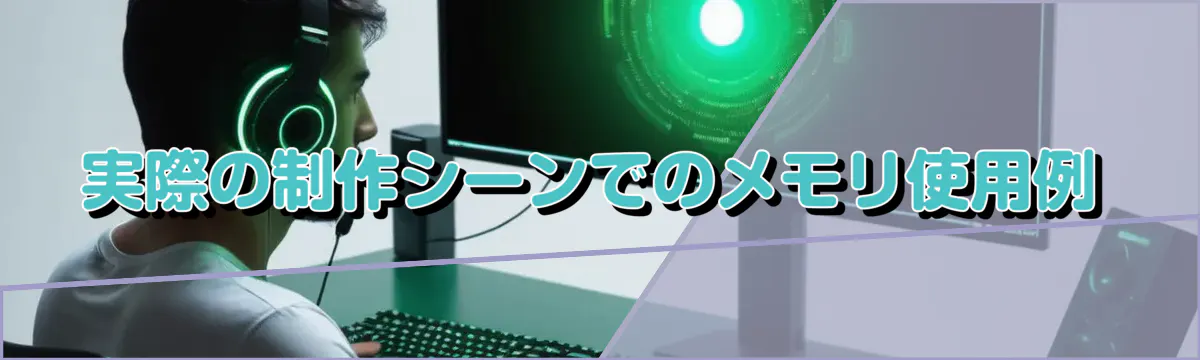 実際の制作シーンでのメモリ使用例
