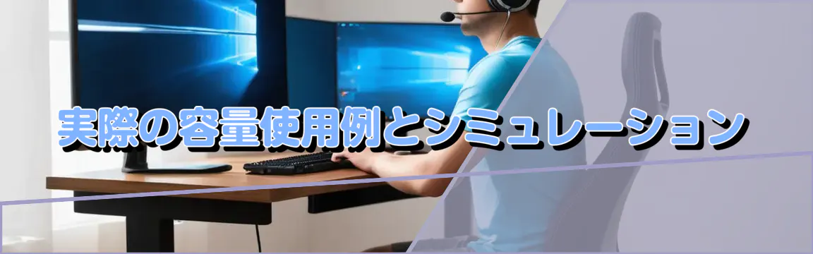 実際の容量使用例とシミュレーション