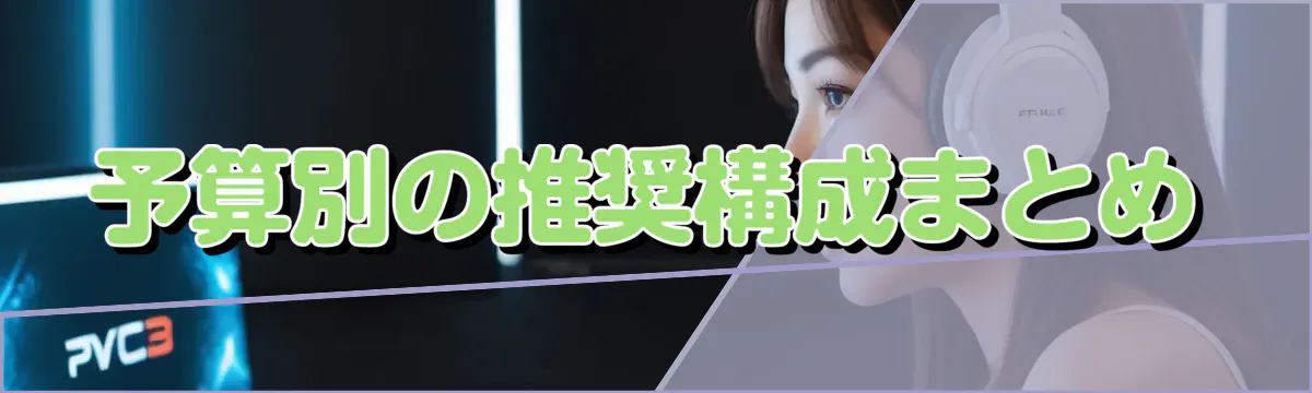 予算別の推奨構成まとめ