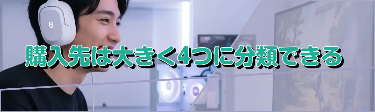 購入先は大きく4つに分類できる